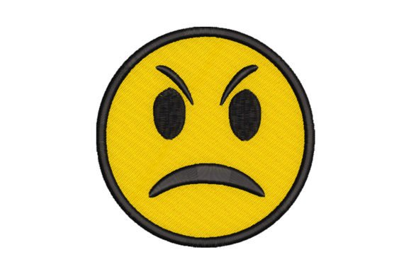 Angry Emoji Embroidery Design