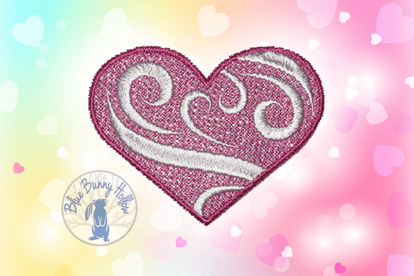 Artistic Heart Embroidery Design