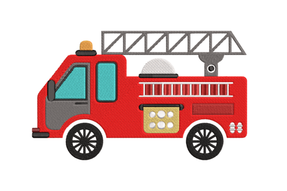 Fire Engine Embroidery Design