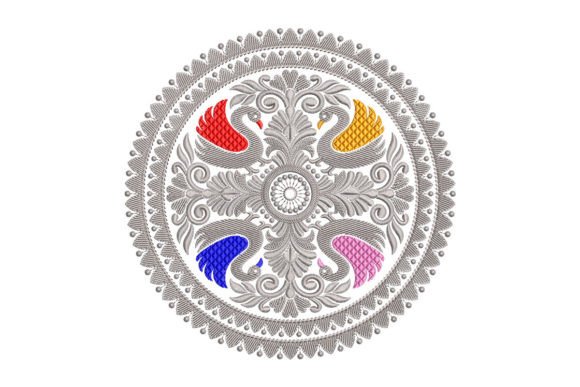 Peacock Mandala Embroidery Design