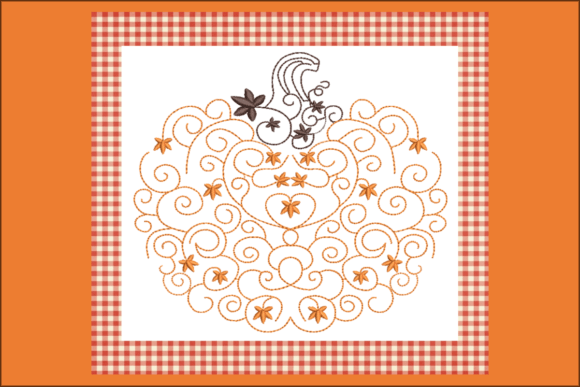 Pumpkin Scroll-B Embroidery Design