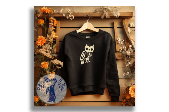 Skeleton Owl Embroidery Design